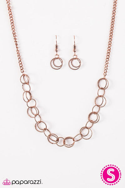 One RING Leads To Another - Copper Necklace - Paparazzi Accessories