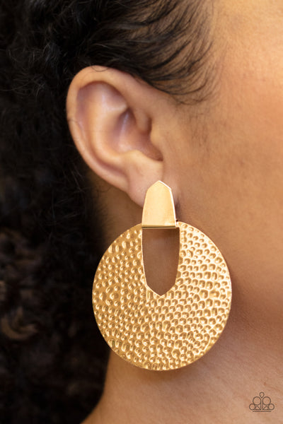 Bold Intentions - Gold Earrings - Paparazzi Accessories