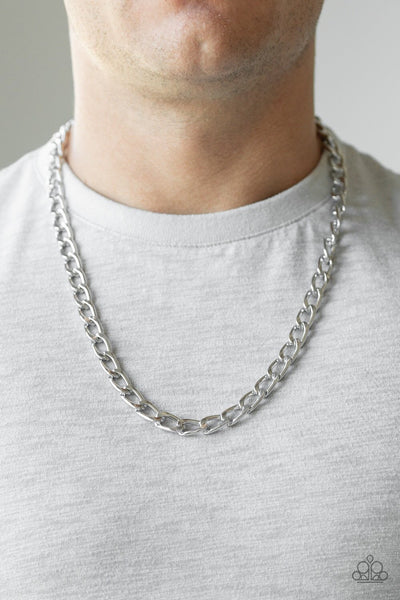 Paparazzi Big Win Men's Necklace-Silver