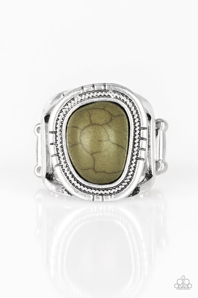 Out On The Range - Green Stone Ring - Paparazzi Accessories