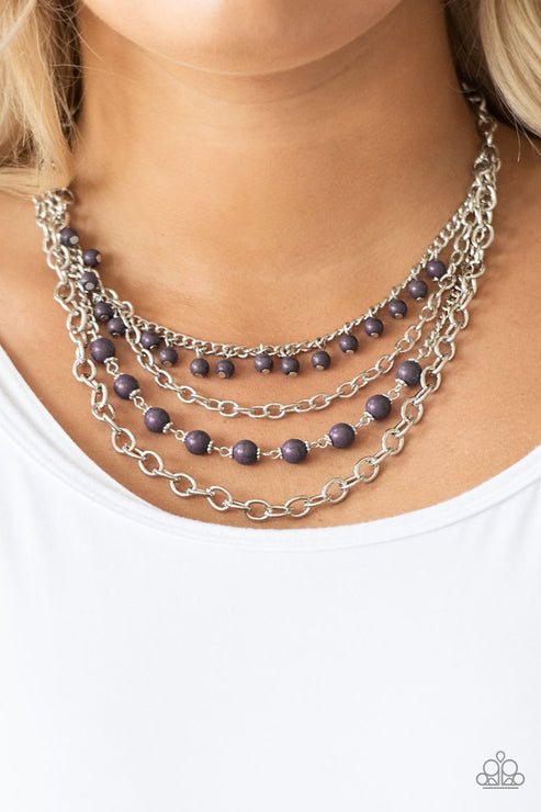 Ground Forces - Purple Necklace - Paparazzi Accessories