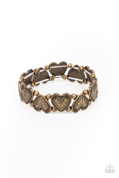 Rustic Heartthrob - Brass Bracelet - Paparazzi Accessories