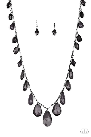 GLOW And Steady Wins The Race - Black Necklace - Paparazzi Accessories