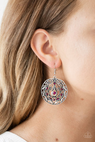 Choose To Sparkle - Pink Earrings - Paparazzi Accessories