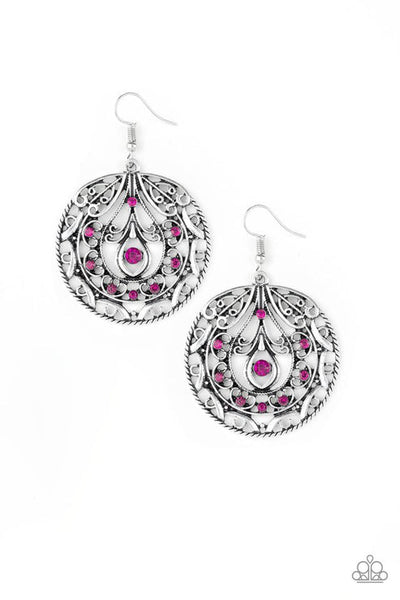 Choose To Sparkle - Pink Earrings - Paparazzi Accessories