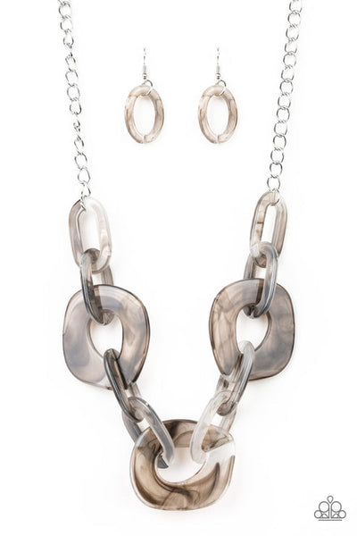 Courageously Chromatic - Silver Necklace -Paparazzi Accessories