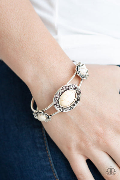 Desert Eden - White Bracelet - Paparazzi Accessories