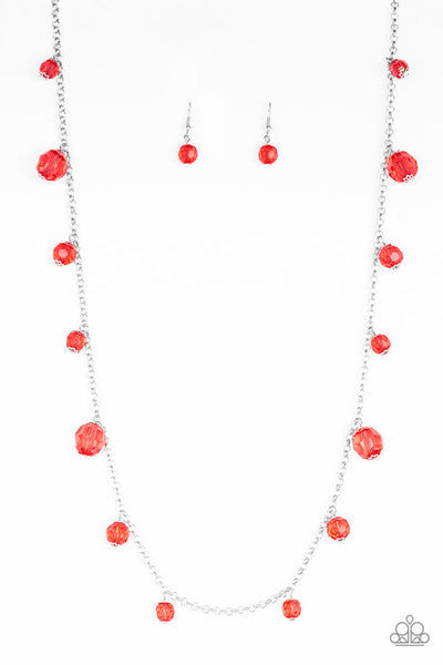 GLOW-Rider - Red Necklace - Paparazzi Accessories