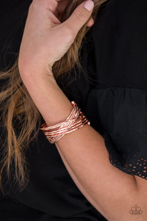 See A Pattern? - Copper Bracelet - Paparazzi Accessories