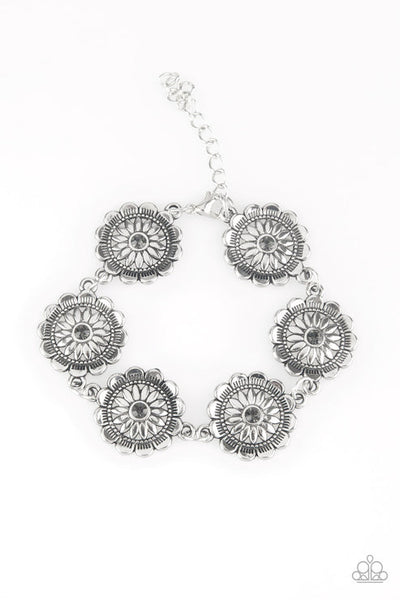 Funky Flower Child - Silver Bracelet - Paparazzi Accessories