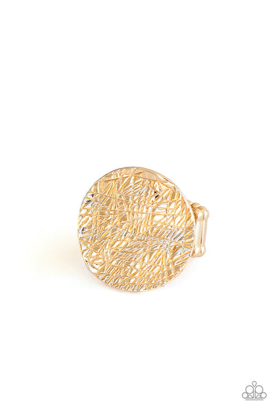 Lined Up - Gold Ring - Paparazzi Accessories
