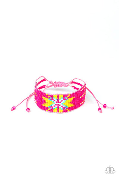 Beaded Badlands - Pink Bracelet - Paparazzi Accessories