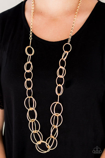 Elegantly Ensnared - Gold Necklace - Paparazzi Accessories