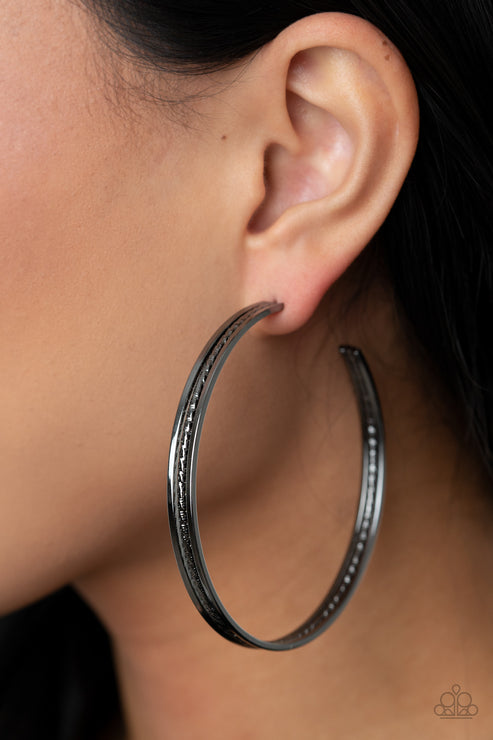 Midtown Marvel - Black Earrings - Paparazzi Accessories