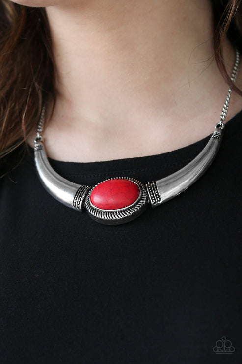 Cause A Steer - Red Stone Necklace - Paparazzi Accessories