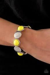 Boardwalk Boho - Yellow Bracelet - Paparazzi Accessories