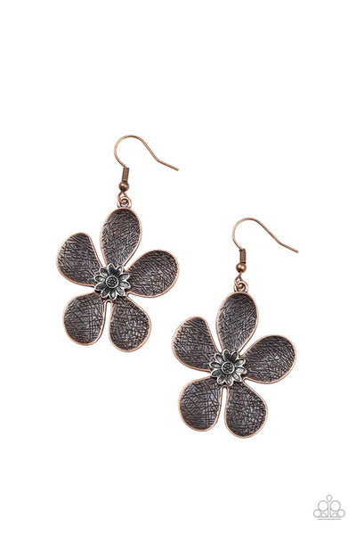 Fresh Florals - Copper Earrings - Paparazzi Accessories
