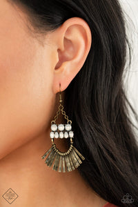 A FLARE For Fierceness - Brass Earrings - Paparazzi Accessories