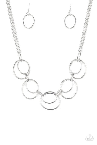 Urban Orbit - Silver Necklace - Paparazzi Accessories