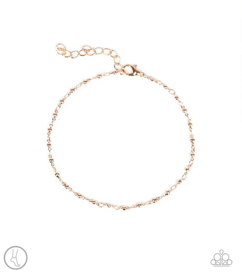 Shore Shimmer - Rose Gold Anklet - Paparazzi Accessories