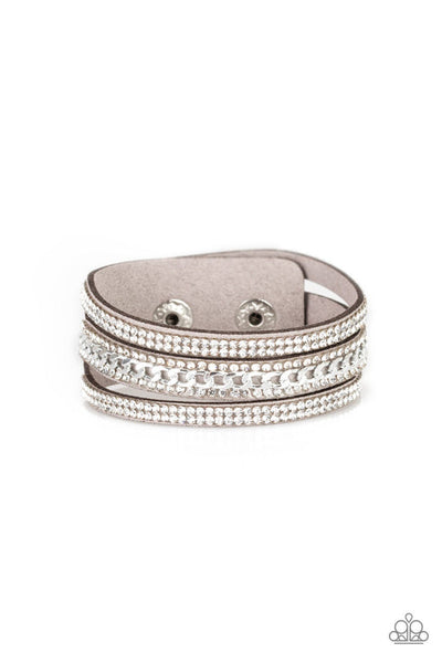 Rollin In Rhinestones - Silver Bracelet - Paparazzi Accessories