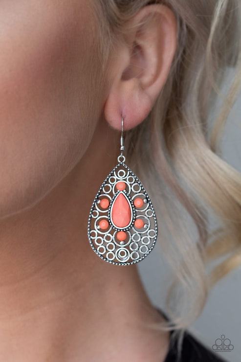 Modern Garden - Orange Earrings - Paparazzi Accessories