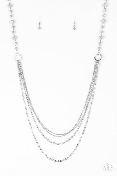 Contemporary Cadence - Silver Necklace - Paparazzi Accessories