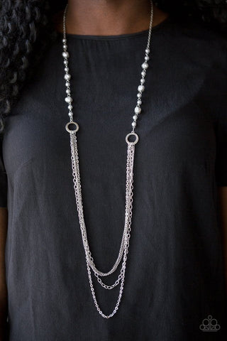 Contemporary Cadence - Silver Necklace - Paparazzi Accessories