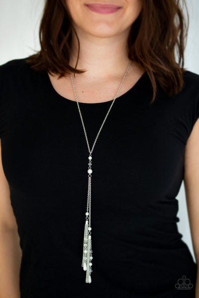 Timeless Tassels - White Necklace - Paparazzi Accessories