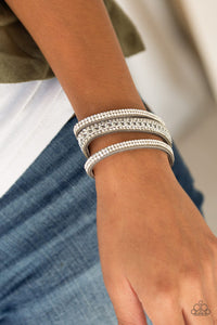 Rollin In Rhinestones - Silver Bracelet - Paparazzi Accessories