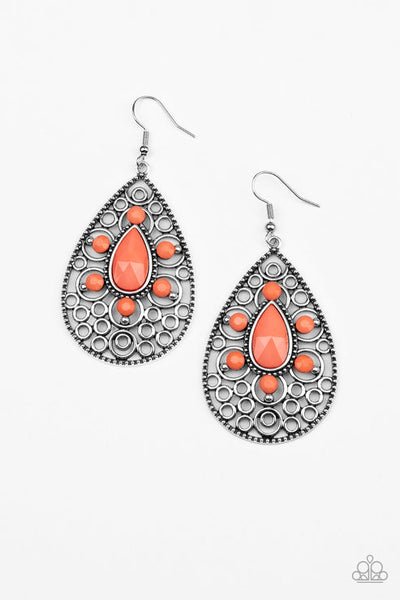 Modern Garden - Orange Earrings - Paparazzi Accessories