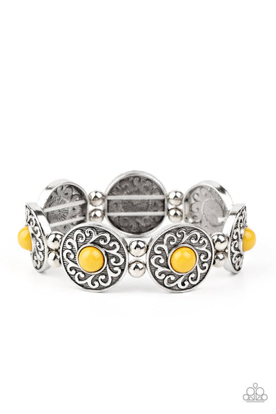 Flirty Finery - Yellow Bracelet - Paparazzi Accessories