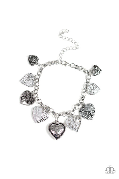 Garden Hearts - White Bracelet - Paparazzi Accessories