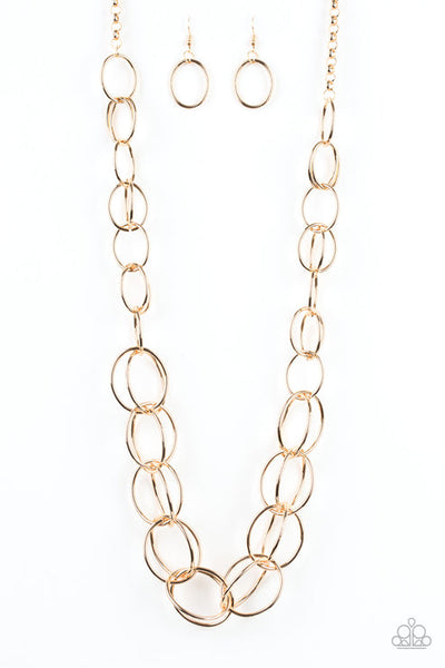 Elegantly Ensnared - Gold Necklace - Paparazzi Accessories