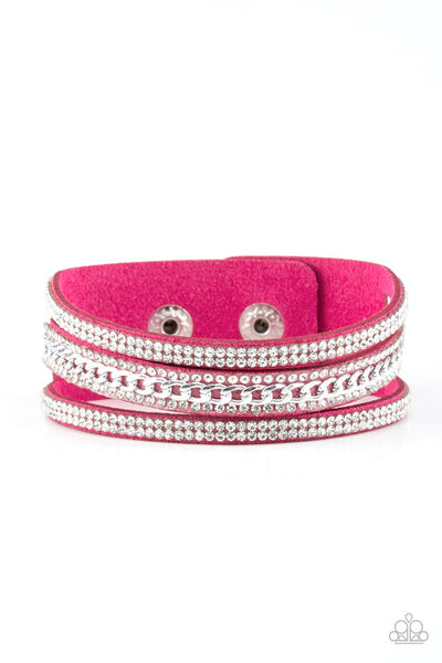 Rollin In Rhinestones - Pink Bracelet - Paparazzi Accessories