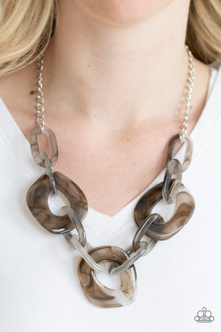 Courageously Chromatic - Silver Necklace -Paparazzi Accessories