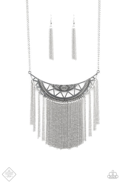 Empress Excursion -Silver Necklace - Paparazzi Accessories