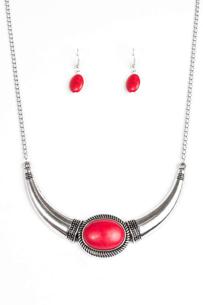 Cause A Steer - Red Stone Necklace - Paparazzi Accessories