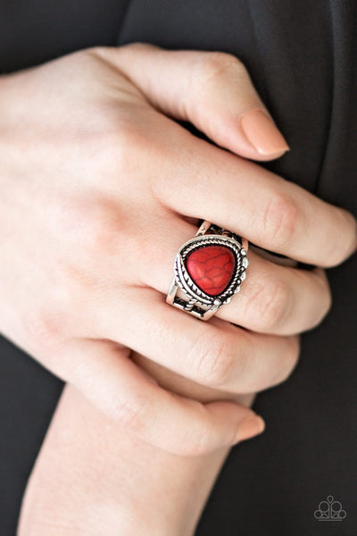 Paparazzi Cliff Climber Ring-Red 