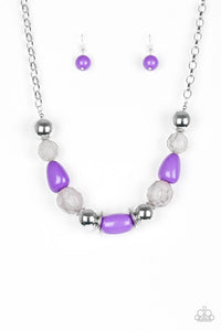 South Shore Sensation - Purple Beaded Necklace - Paparazzi Accessories