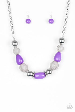 South Shore Sensation - Purple Beaded Necklace - Paparazzi Accessories