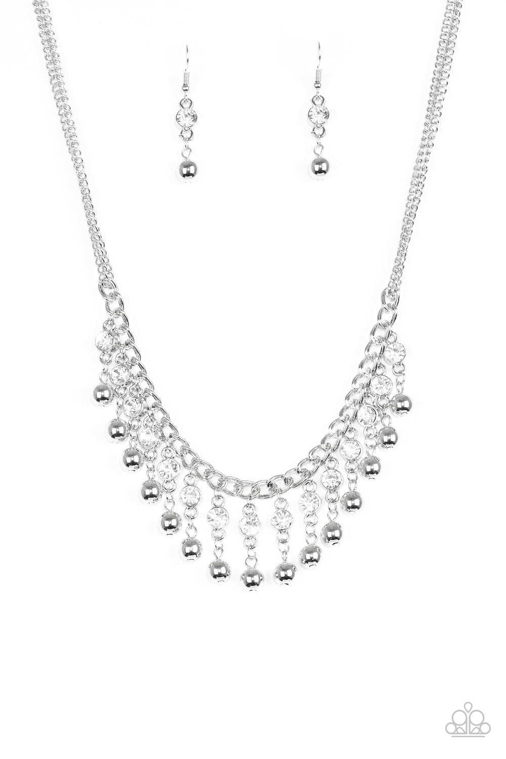 Paparazzi Pagent Queen Fringe Necklace - White