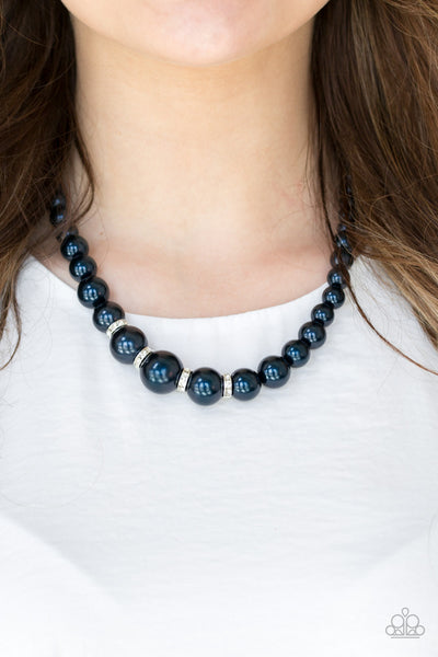 Party Pearls - Blue Necklace - Paparazzi Accessories