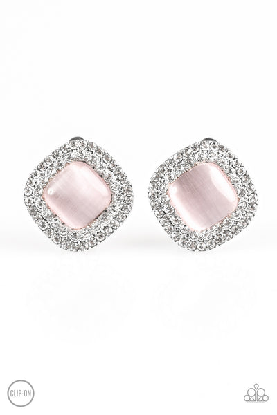 Paparazzi Dew What I Dew Clip-On Earrings-Pink
