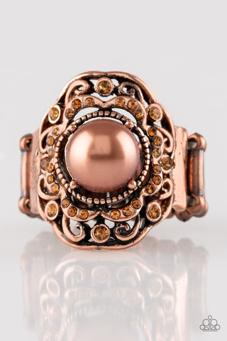 Pearl Princess - Copper Ring - Paparazzi Accessories