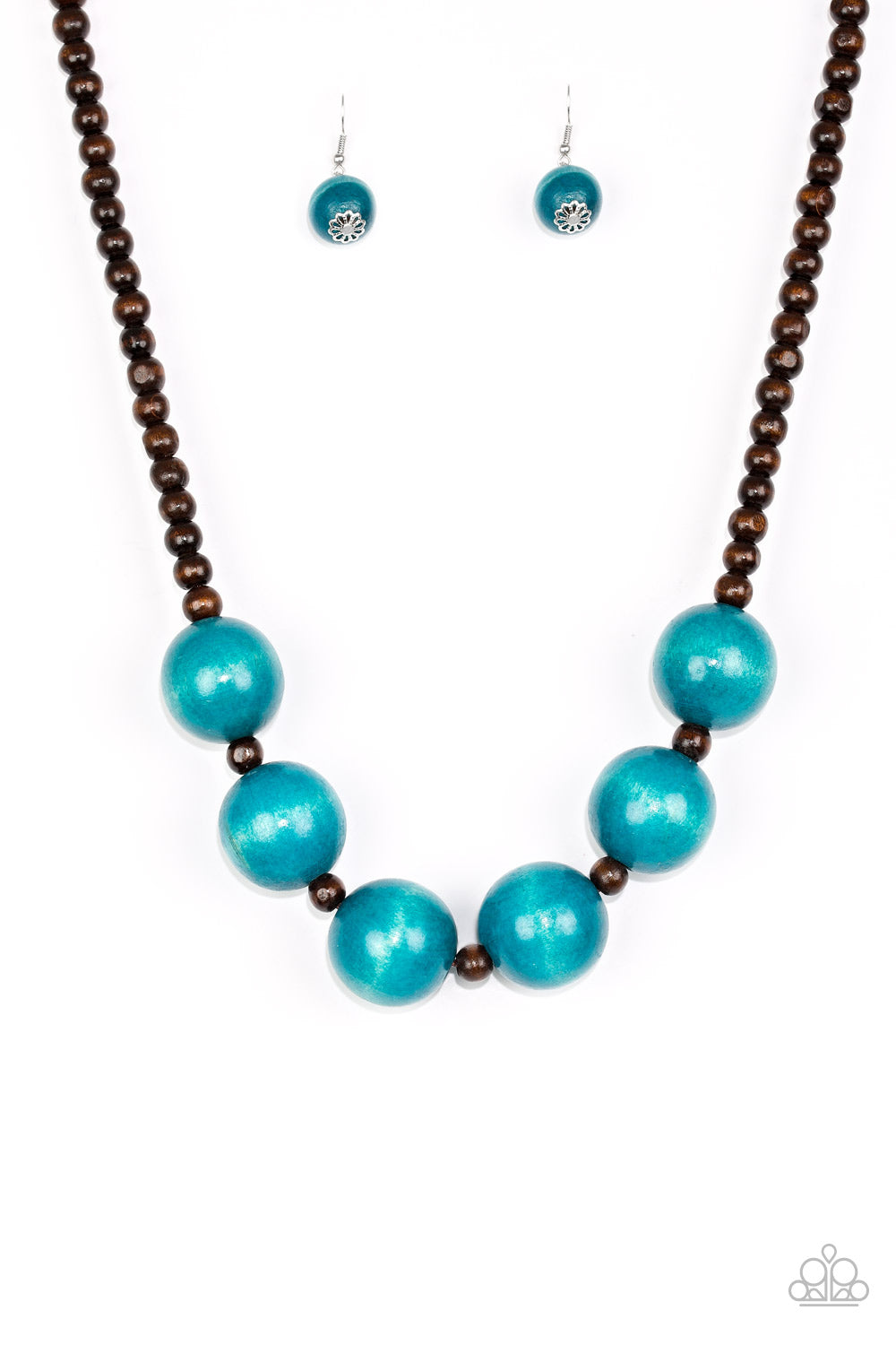 Oh My Miami - Blue Wood Necklace - Paparazzi Accessories