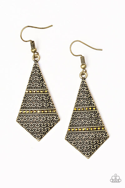 Terra Trending - Brass Earrings - Paparazzi Accessories