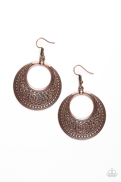Floral Frontier - Copper Earrings - Paparazzi Accessories