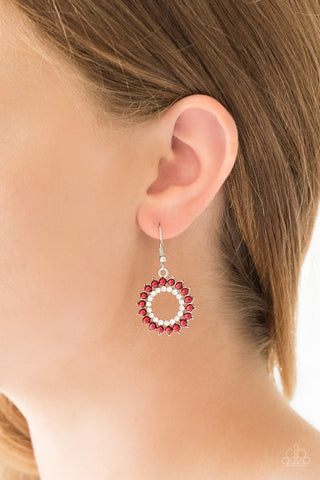 Wreathed In Radiance - Red Earrings - Paparazzi Accessories