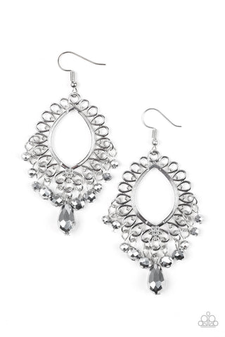 Just Say NOIR  - Silver Earrings - Paparazzi Accessories